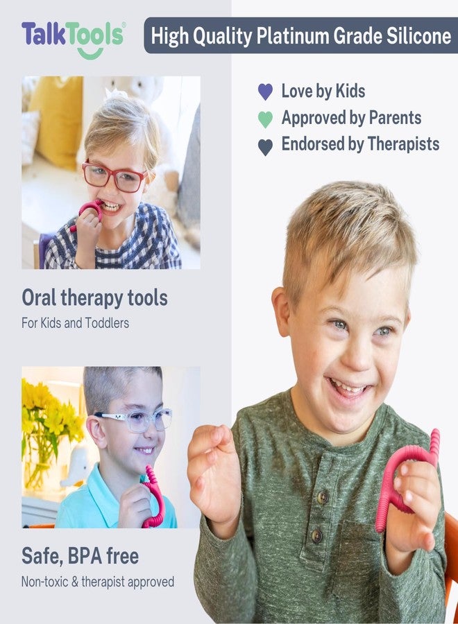 TalkTools Baby Chewy | Oral Motor Sensory Tool for Kids and Toddlers | Therapy Tools to Improve Chewing and Biting (Ridges, Pink) - Image 4